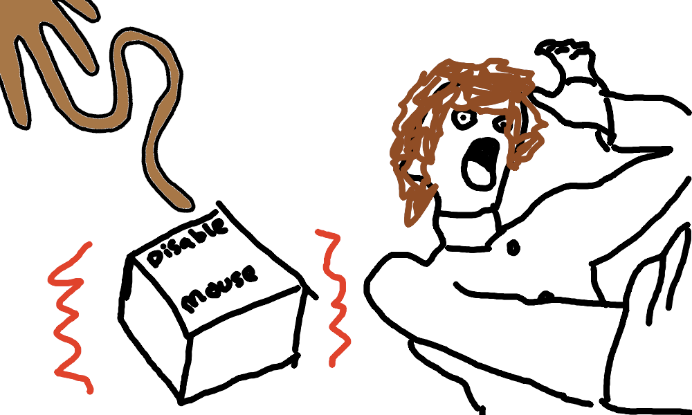 Waauughhh... Impossible!!! Man looks shocked when mouse gets disabled
