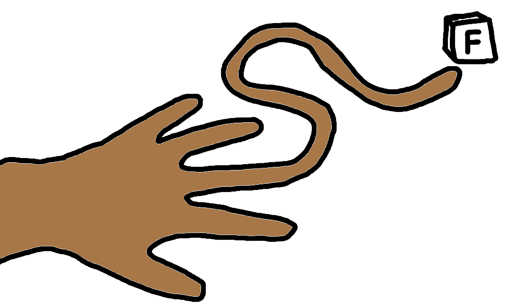 Press F to pay respects to 10-column layouts A middle finger extends to be incredibly long and presses the F key