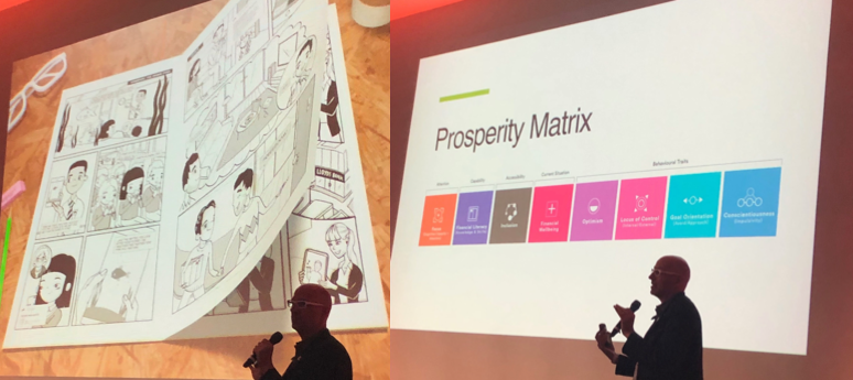 Dan Makoski, Chief Design Officer at Lloyds Banking Group, showcasing research and work done for helping people understand their finances. Dan Makoski, Chief Design Officer at Lloyds Banking Group, showcasing research and work done for helping people understand their finances.